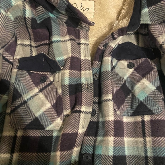 Soho Threads Sherpa Plaid Jacket - Picture 3 of 4